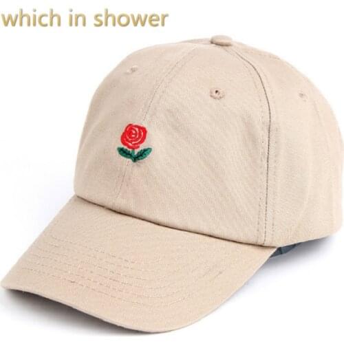 Which in shower cotton rose dad hat for women men adjustable flower baseball cap embroidery snapback hat curved summer sunhat