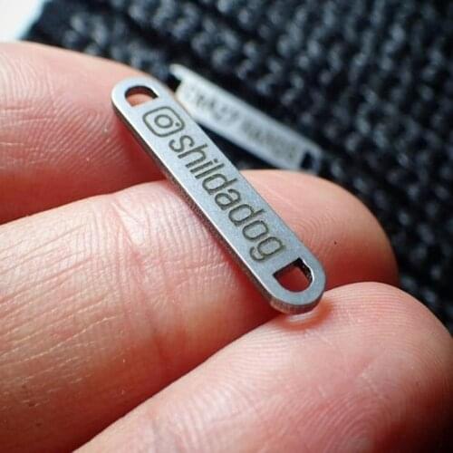 Custom Name Labels Logo Clothing Metal Nameplates Stainless Steel Jewelry Personalized Badges Custom Personal Calling Card Gift