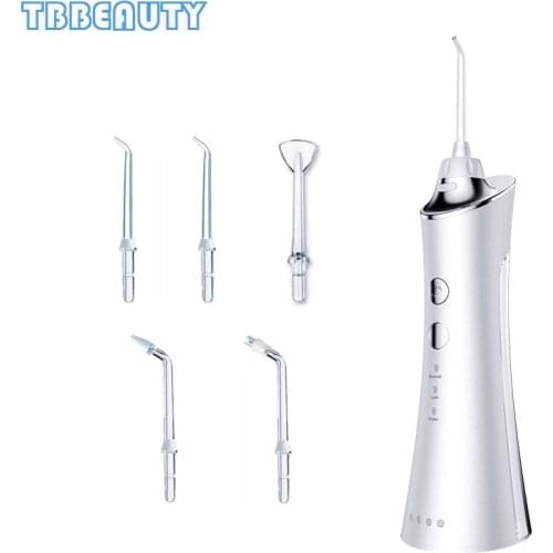 Portable Oral Irrigator 3 Mode Dental Water Flosser Jet USB Rechargeable Water Floss Irrigator Dental Teeth Cleaner 5 Tips