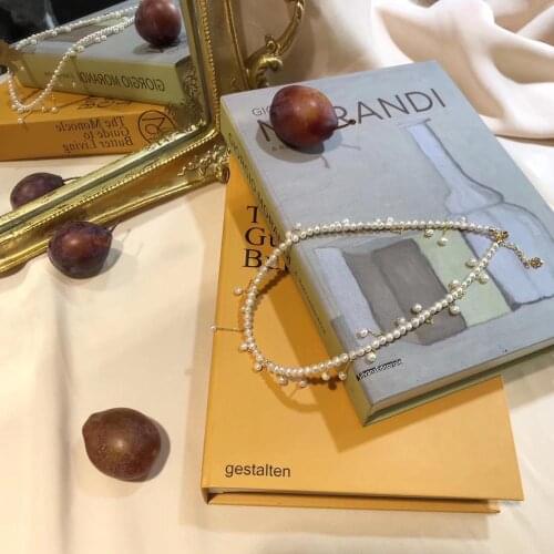 Cultured white pearls Tassels choker Necklace,Handpicked Freshwater Pearls Women Necklace for Wedding Party decor,Jewelry gift