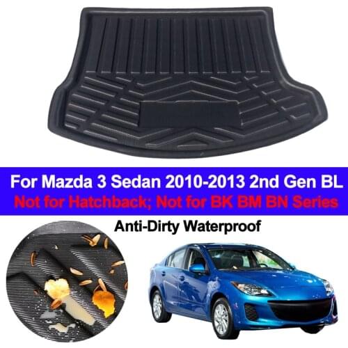 Car Rear Trunk Mat Cargo Tray Boot Liner Carpet Protector Floor Pad For Mazda 3 Mazda3 Sedan 2010 2011 2012 2013 2nd Gen BL