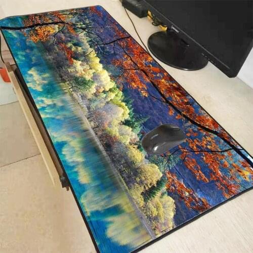 Mairuige Tree Flower Scenery Speed Version Large Gaming Mouse Pad Lock Edge Mouse Mat for Laptop Computer Desk Pad Keyboard Mat