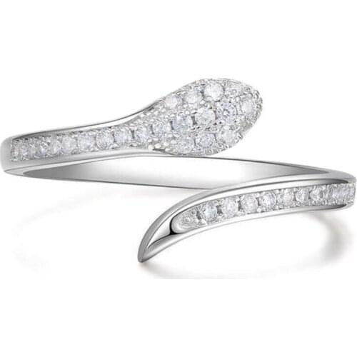 Fashion Punk Snake Ring For Woman AAA Zircon Ring Exaggerated Personality Snake Ring Jewelry Gifts Adjustable