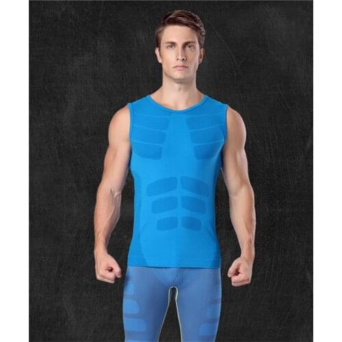 Mens Gym Vest Sleeveless Sports Men Slim Things For Fitness Compression Mens Sportswear Lose Weight Vest Fitness Clothing Slim