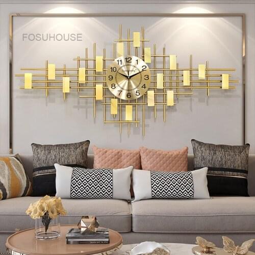 Wall clock living room household square electronic clock wall clock bedroom creative silent quartz clock simple Nordic luxury