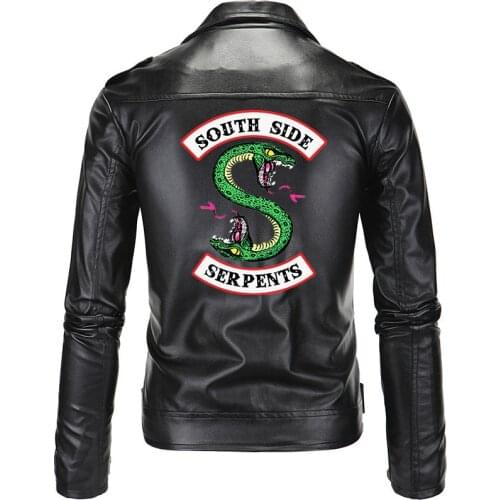 2019 autumn new synthetic leather polyurethane mens Riverdale Southside Snakes mens jacket fitness fashion suede casual jacket