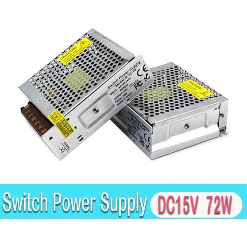 New 15V 4.8A 72W Switching Power Supply DC15V SMPS For LED Strip Light Display CCTV Advertisement Free shipping