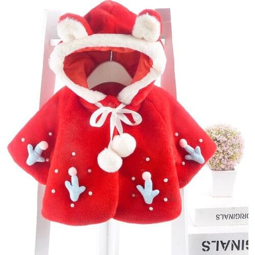 Girls' cloak cloak thickened to go out and windproof, autumn and winter new baby princess shawl jacket baby childrens clothing