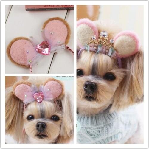 Dog Grooming Handmade wool felt pet headband Dog Teddy Yorkshire Maltese head flower Hair clip Hair hoop