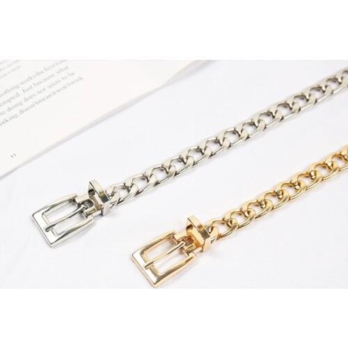 Fashion Simple Chain Belt Women Lady High Waist Gold Belts Waistband for Party Jewelry Dress Metal Chain Belt Designer Belt