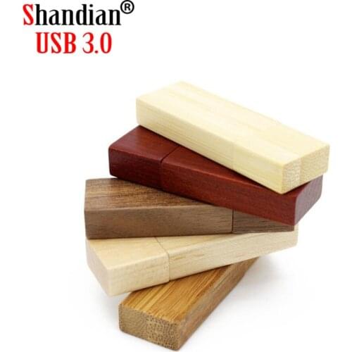 SHANDIAN USB 3.0 free Custom LOGO Wooden memory Stick usb flash drive pen drive pendrive 4gb 8gb 16gb 32GB 64gb U disk gifts