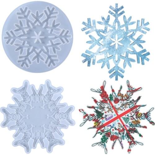 DIY Snowflake Coaster Epoxy Resin Silicone Mold Charms Handmade Jewelry Fillings Necklace Pendant Mat Mould Accessory Craft