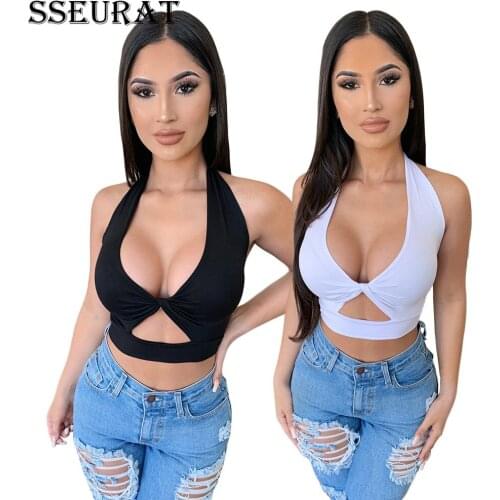 SSEURAT Women Tops Clothing Solid Sleeveless O-neck Pullover Skinny Elastic T-shirts Female Casual High Street Fashion Tops