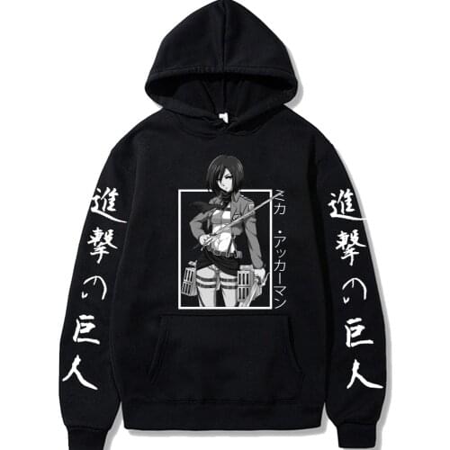 Attack on Titan Anime Hoodie Pullovers Tops Long Sleeve Casual Fashion Woman