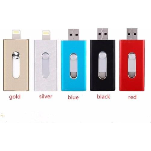 Hot 3 in1 otg Usb Flash Drive 64gb Usb Stick 32gb Pen Drive 16gb Usb Stick 8gb External Storage For iPhone 5/5s/5c/6/6s/7 Plus