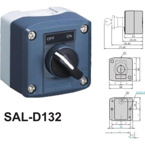 Waterproof control box selector switch station rotary switch knob switch 2-position standard handle SAL(LA68H XAL)-D132