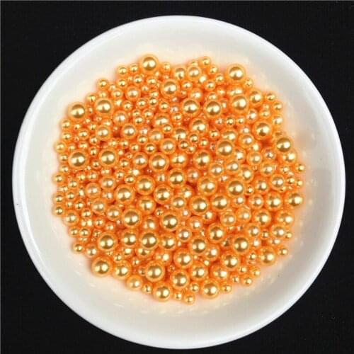 Dark Yellow ABS Pearls 2.5/3/4/5/6/8mm Round Acrylic Imitation Pearl Beads for Jewelry Making /Nail Art /Phone Dec 20171020