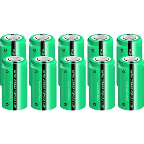10pcs 2/3 aaa battery 400mah 1.2v nimh 2 3 aaa rechargeable batteries flat top for solar light toys
