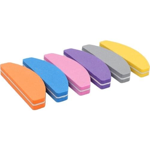 10Pcs/lot Double-sided Nail File Blocks Buffer Colorful Sponge Nail Polish Sanding Buffer Strips Polishing Manicure Tools