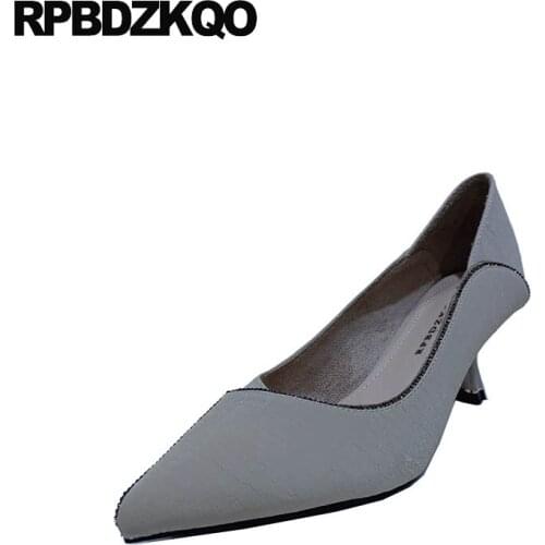 Diamond European Thin Rhinestone High Heels Pumps Black Blue Pointed Toe Runway Size 4 34 Trending Crystal Shoes Women 2021 Prom