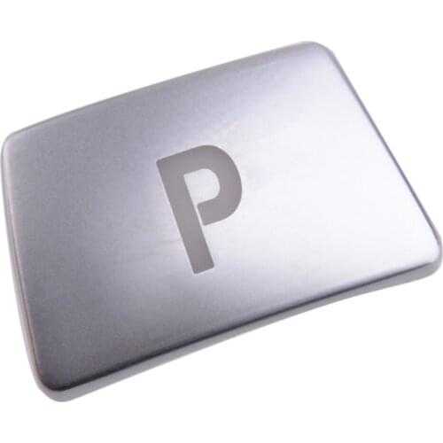 Beler Silver Gear Shift Knob "P" Push Button Cover Trim Fit For BMW 3 5 7 Series X3 X4 X5 X6 2014 2015 2016