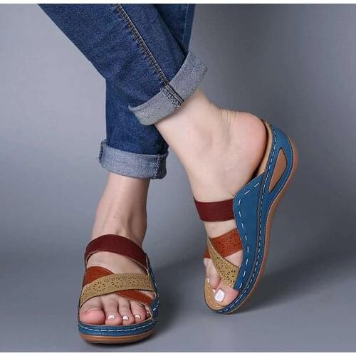 Wedge Sandals Orthopedic Women Shoes Sandals Vintage Non-slip Casual Shoes For Woman Босоножки Женские 2021 Chaussure Femme