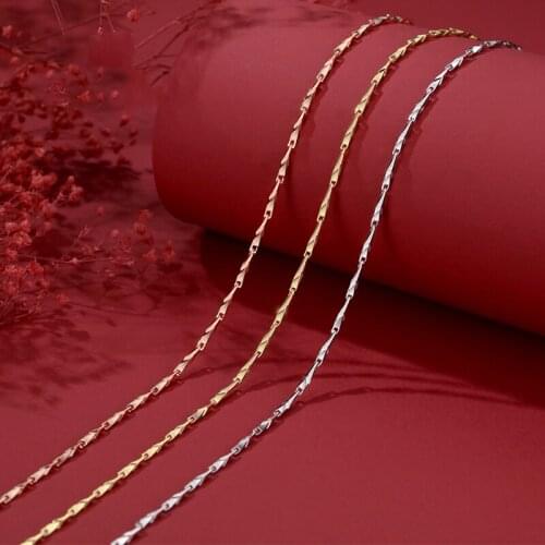 MIQIAO 925 Sterling Silver Melon Seed Chain Long 40 45 50 55 60 cm Width 0.7 0.8 1.2 mm Gold Rose Necklace Pendant Accessories