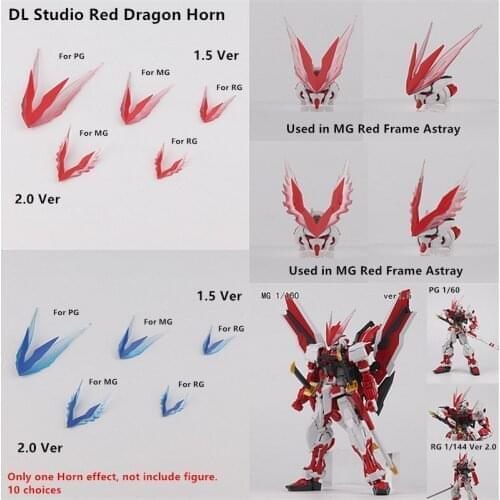 D.L Red dragon Horn Modified parts 1.5 2.0 Ver for Bandai MG MB 1/100 PG 1/60 RG HG 1/144 Astray Red or Blue Frame Gundam DD053