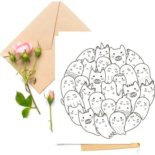 Halloween Ghost Background Transparent Clear Stamps For DIY Scrapbooking/Card Making Stamps Fun Decoration Supplies