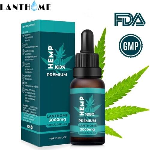 Lanthome Hemp Oil 3000mg Contains cbd, 100% Natural Sleep Aid Anti Stress Hemp Extract Drops for Pain, Anxiety and Stress Relief