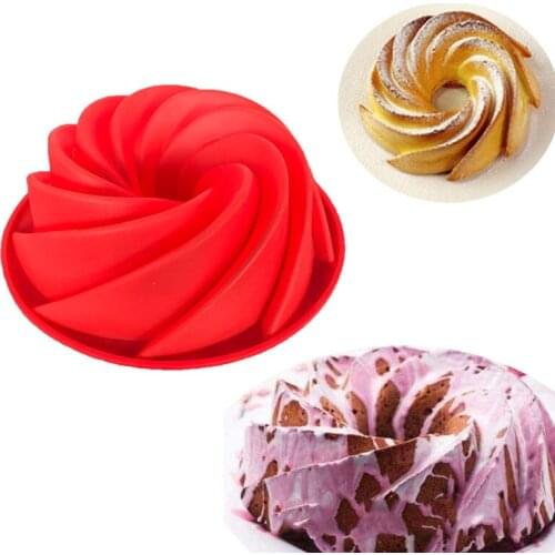 Large Hollow Round 9 inch Chiffon Cake Mold Silicone Gear Plate Mold Pudding Baking Tool RE