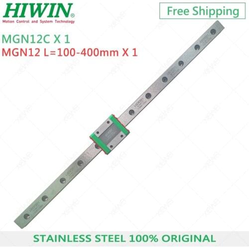 Free Shipping HIWIN MGN12 stainless steel Linear Rail 250mm 270mm 300mm 350mm 400mm with MGN12C slider block carriage