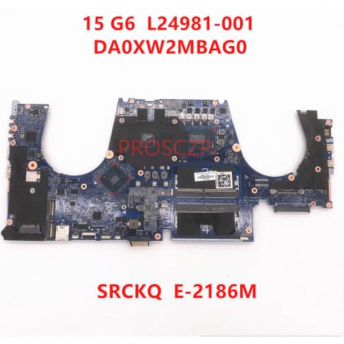 For HP ZBOOK 15 G6 L24981-001 L24981-501 L24981-601 Laptop motherboard DA0XW2MBAG0 with E-2186M CPU P2000 100% full Tested