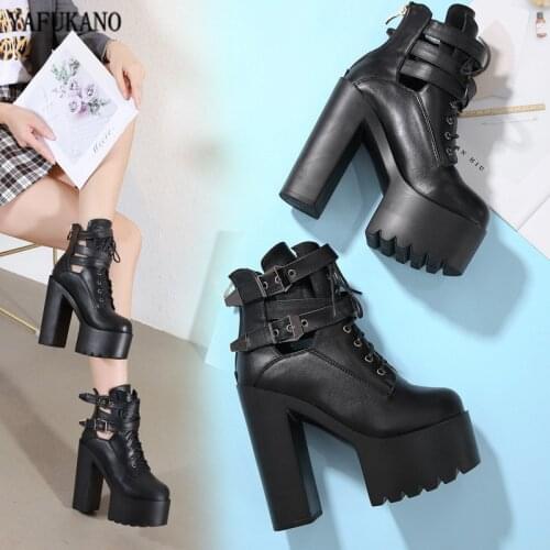 Model Fashion Show Ultra-Light Thick-Soled Ankle Boots European and America Nightclub Sexy High Heels Women Lace-Up Martin Boots