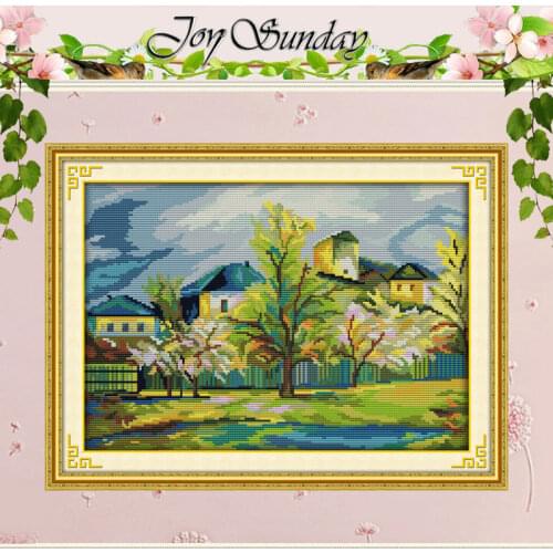 Beautiful village Patterns Counted Cross Stitch 11CT 14CT Cross Stitch Set Wholesale Cross-stitch Kit Embroidery Needlework