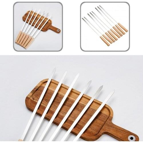 No Twisting 2cm Wide Rust-Proof 17 inch Long Barbecue Stick for Kitchen