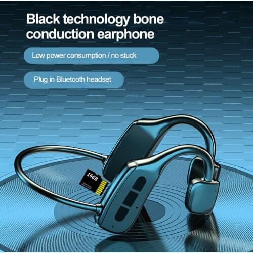 New G2 Bone Conduction Bluetooth Headset Hanging Ear Microphone Headphone Sports Waterproof Stereo Earpiece TWS Card Earphone
