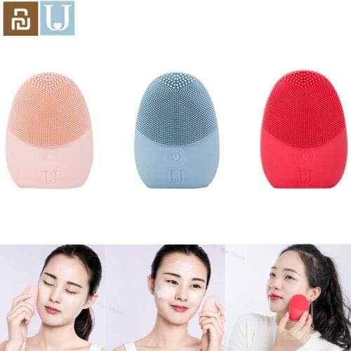 Newest Youpin JORDAN & JUDY Face Cleaning Mini Electric Massage Brush Washing Machine Waterproof Silicone Deeply Cleansing Tools
