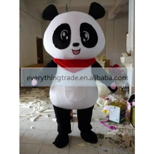 New arrival 2014 Adult cute big eyes panda mascot fancy dress suit costumes cartoon party costumes adult size