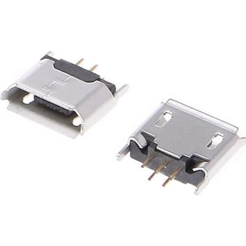 OOTDTY 10 Pcs Micro USB Type B Female Socket 180 Degree 5-Pin SMD SMT Soldering Jack