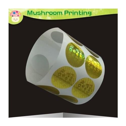 Custom Hologram sticker logo printing different sizes available security labels (10 * 10MM Gold laser tag)