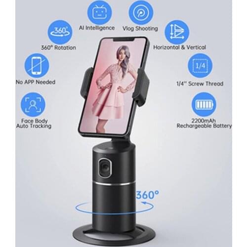 Portable Smart 360°Rotation Auto Face & Object Tracking Selfie Stick Smart Shooting Phone Mount Gimbal Vlog phone Mount Holder