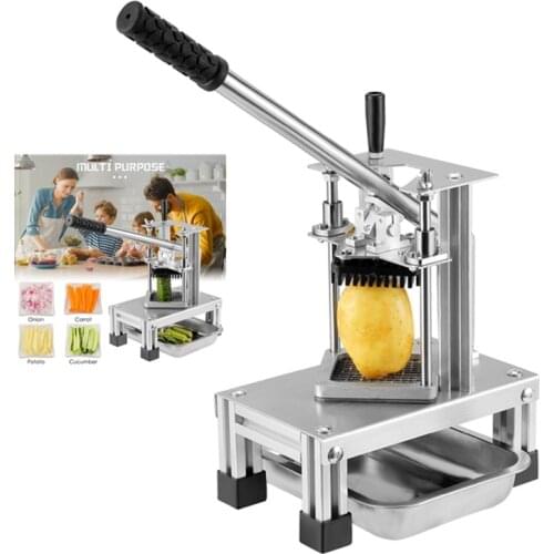 Manual Fries Machine Commercial Vegetable Fruit Dicer French Fry Cutters With 304 Stainless Steel Blades Of Size 1/4" 1/2" 3/8"