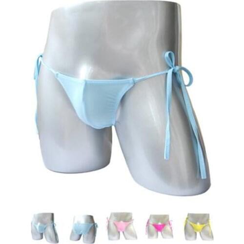 Low Waist Sexy Ice Silk Mens Underwear Briefs Strips Comfortable Underpants ZJH022S