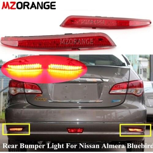 LED Rear Bumper Reflector Light For Nissan Almera Bluebird Sylphy Backup Tail Quality Assured Stop Brake Light Fog Lamp
