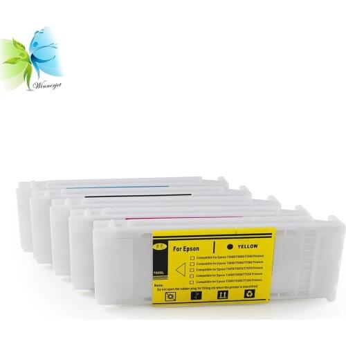 Winnerjet 5 colors/lot full compatible ink cartridge with dye ink for Epson T3000 T5000 T7000 printing ink cartridge with chip