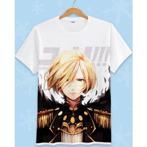 Japanese Anime YURI!!! on ICE Cosplay T Shirt Cartoon Yuri Plisetsky Printed Summer T-Shirt Fashion Graphic Top Tee Costume