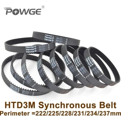 5pcs/lot HTD3M belt 231 3M 9 timing belt teeth 77 width 9mm length 231mm rubber closed-loop belt 231-3M-9 Free shipping