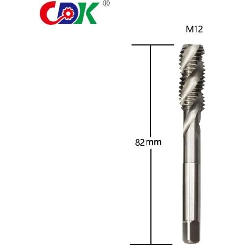 One Pcs M12 Right Hand Tap Drill Flute Spiral Point Thread Plug Handle Taps Die Set Hand Tool