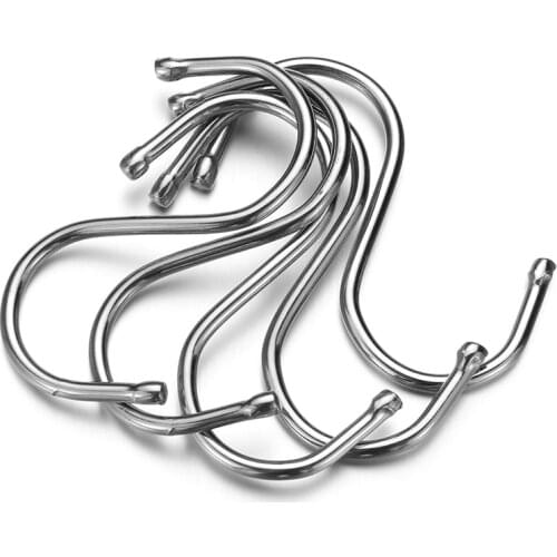 5/10/20pcs Stainless Steel S Shaped Clasps Hooks Kitchen Household Hanger Storage Holders Organizer Hooks & Rails Home Tools